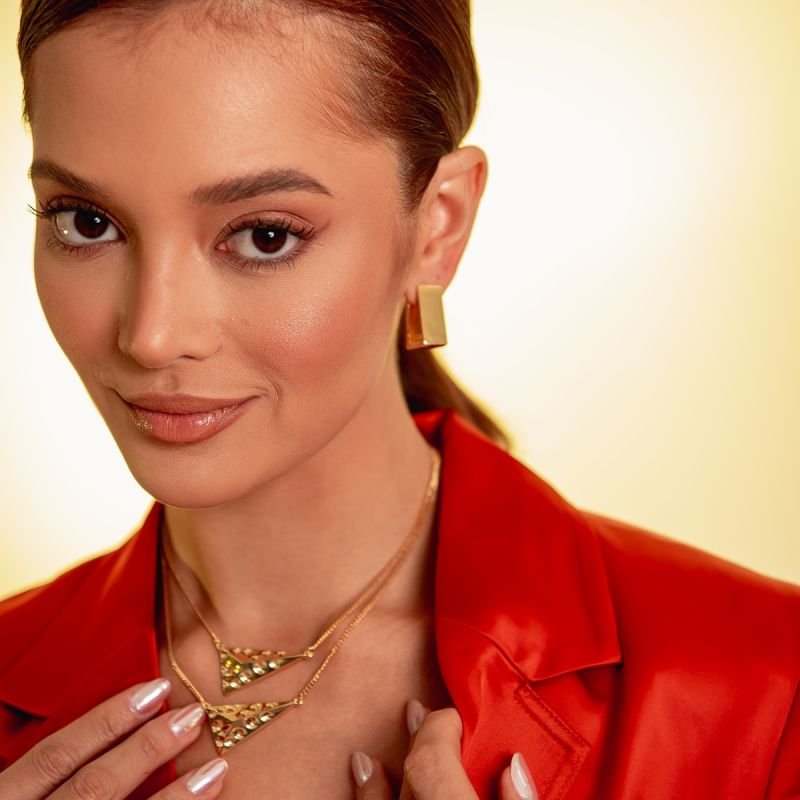 COLAR PRISM MODERN BANHADO A OURO 18K