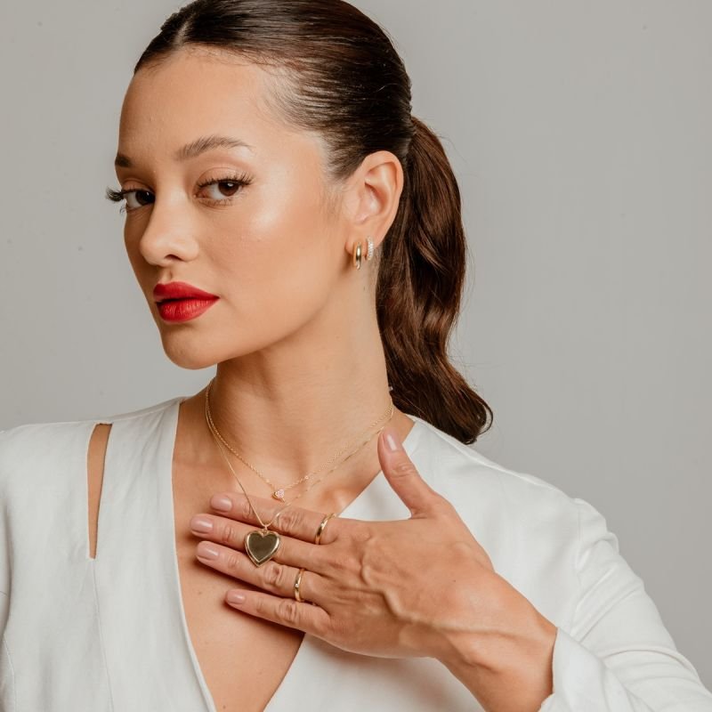 COLAR RELICÁRIO CORACION DOURADO FOLHEADO