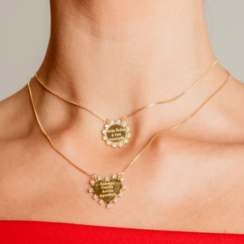 COLAR SEJA FEITA A TUA VONTADE CRAVEJADO DE ZIRCÔNIA BANHADO A OURO 18K