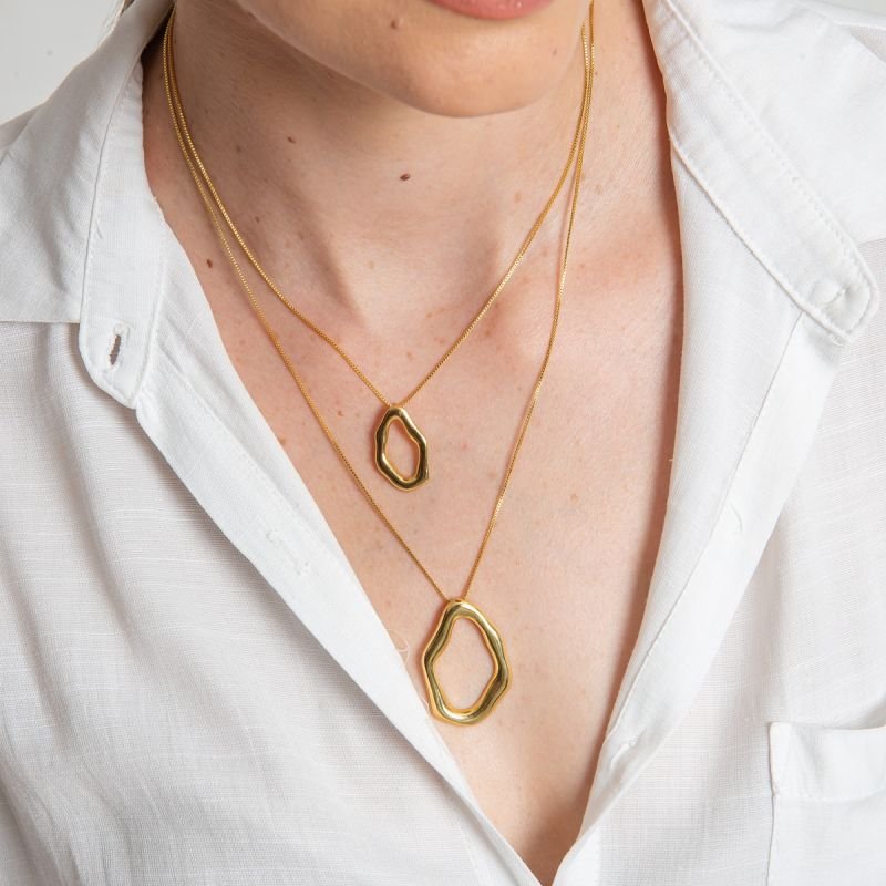 COLAR VIENA ORGANIC BANHADO A OURO 18K