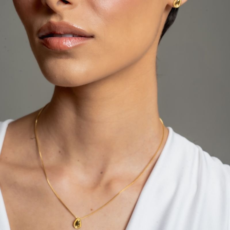 CONJUNTO GOTA LIZZI BANHADO A OURO 18K