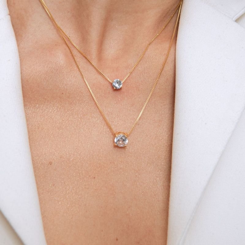 CONJUNTO PONTO DE LUZ 8MM BANHADO A OURO 18K