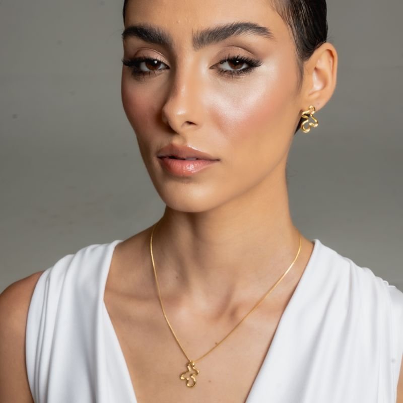 CONJUNTO SLIME BANHADO A OURO 18K