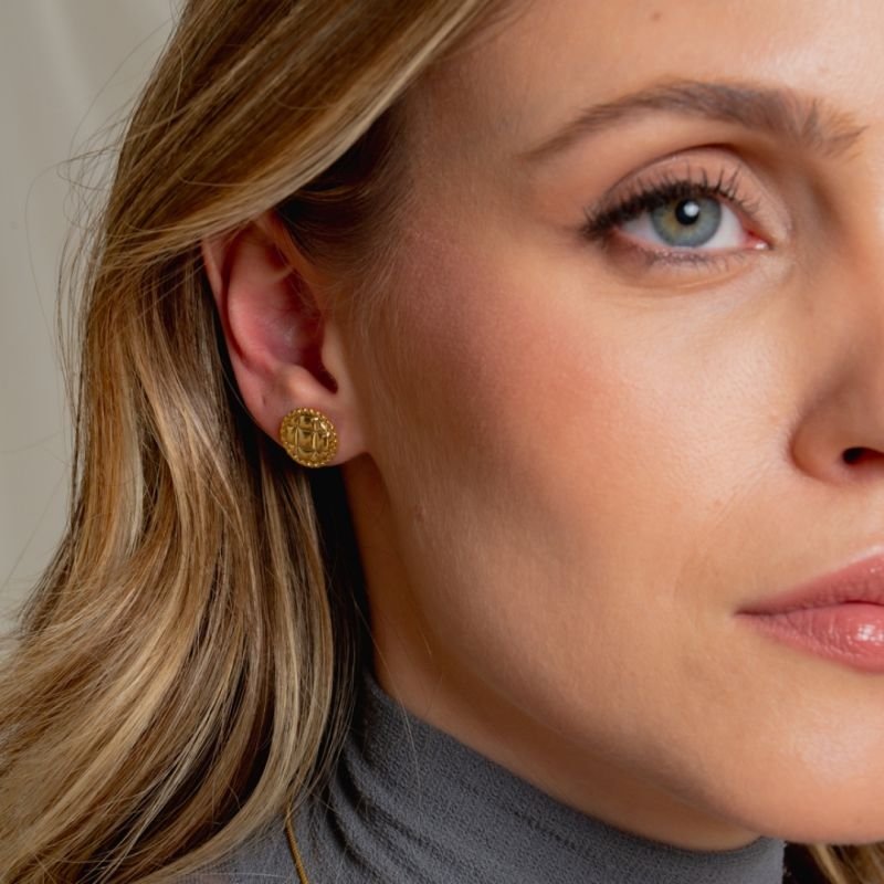 CONJUNTO TRAMA SERENA BANHADO A OURO 18K