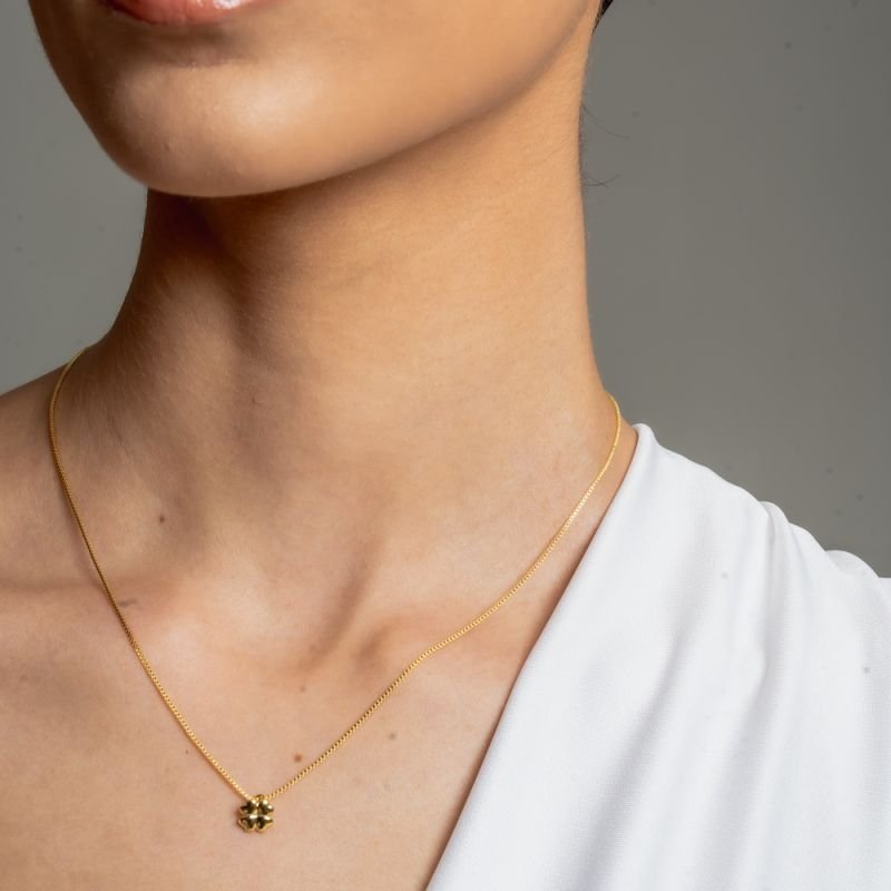 CONJUNTO TREVO DA SORTE BANHADO A OURO 18K