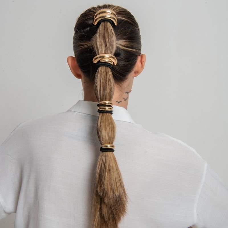 ELÁSTICO DE CABELO MODERN P BANHADO A OURO 18K