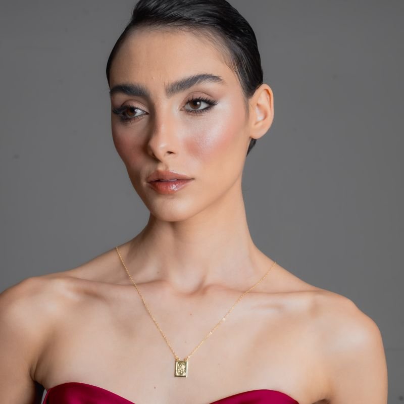 ESCAPULARIO JESUS E ESPIRITO SANTO BANHADO A OURO 18K