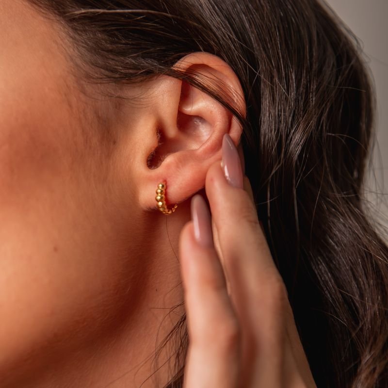 KIT ARGOLA BOLHAS P E M DOURADO FOLHEADO