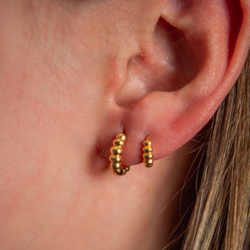 KIT ARGOLA BOLHAS P E M DOURADO FOLHEADO