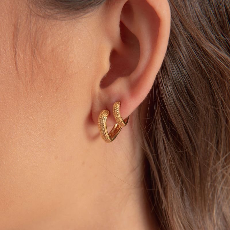 KIT ARGOLA QUASE CORAÇÃO P,M,G DOURADO FOLHEADO