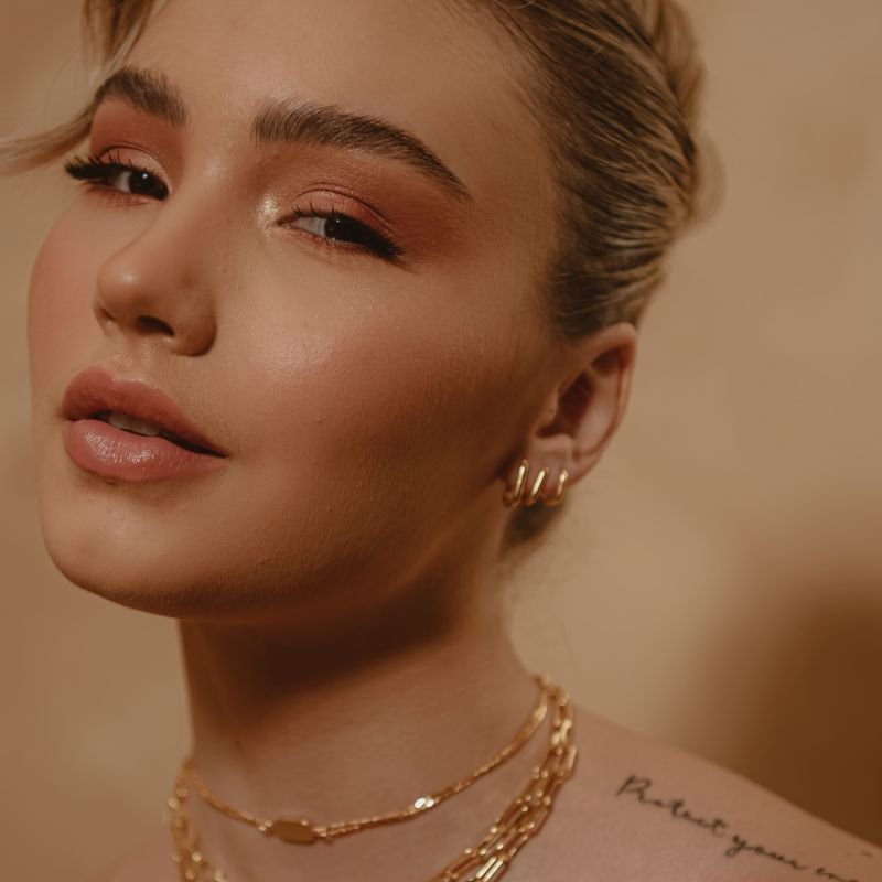 KIT ARGOLA RETANGULAR FINA P, M E G DOURADO FOLHEADO