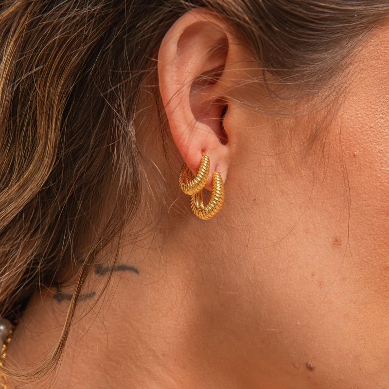 KIT ARGOLA SAND P, M , G DOURADO FOLHEADO