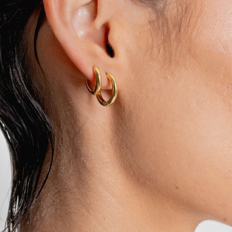 KIT ARGOLA TRIO CHARME BANHADO A OURO 18K