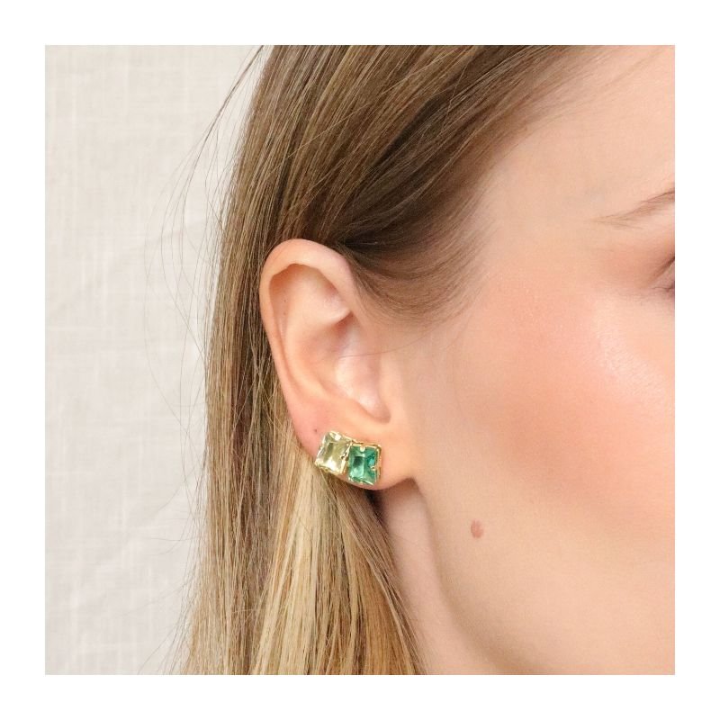 KIT BRINCO DUO ESMERALDA BANHADO A OURO 18K