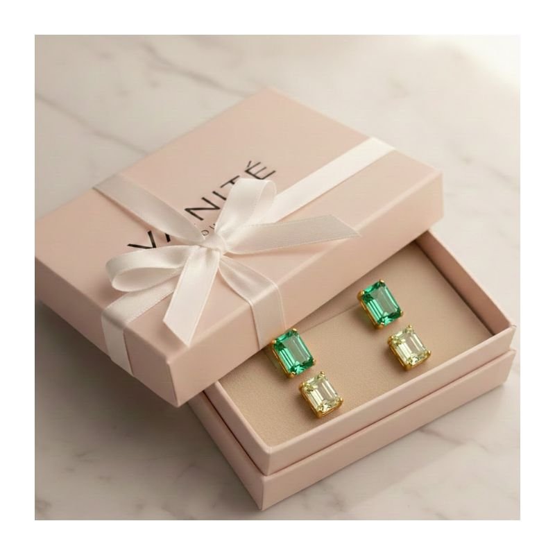 KIT BRINCO DUO ESMERALDA BANHADO A OURO 18K