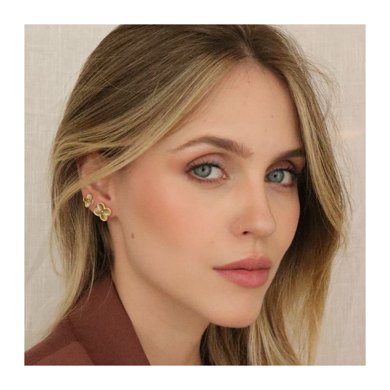 KIT BRINCO DUO TREVO BANHADO A OURO 18K