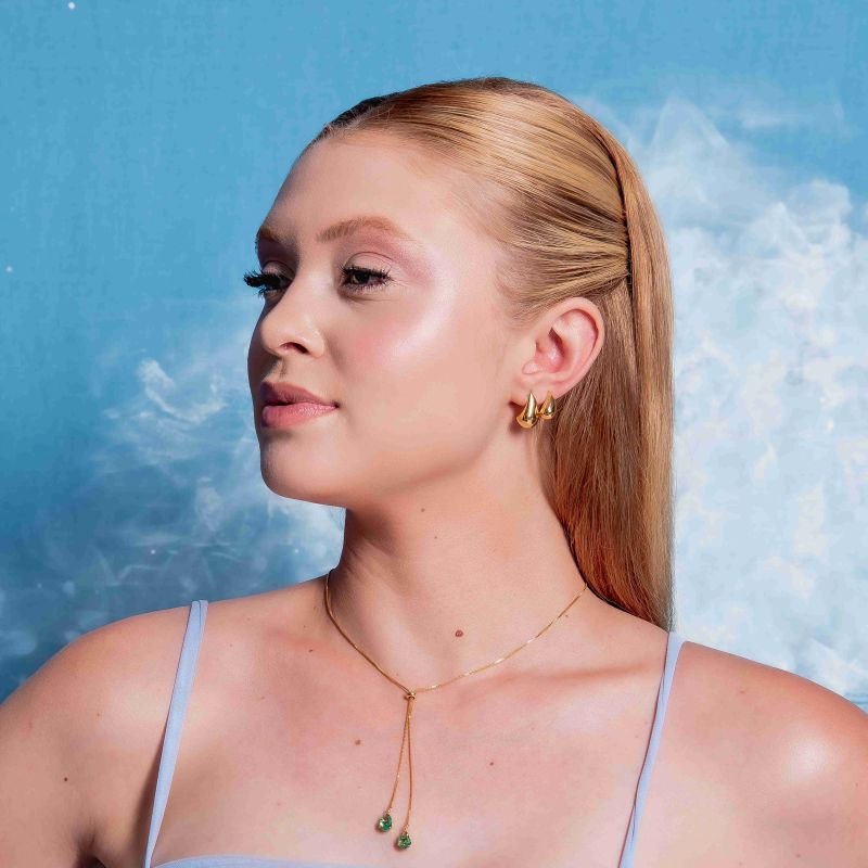 KIT BRINCO GOTA LISO PP, P, M CELINE BANHADO A OURO 18K