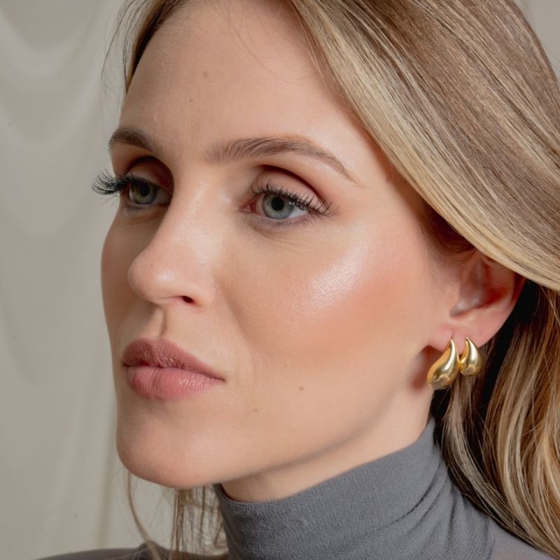 KIT BRINCO GOTAS P, M BANHADO A OURO 18K