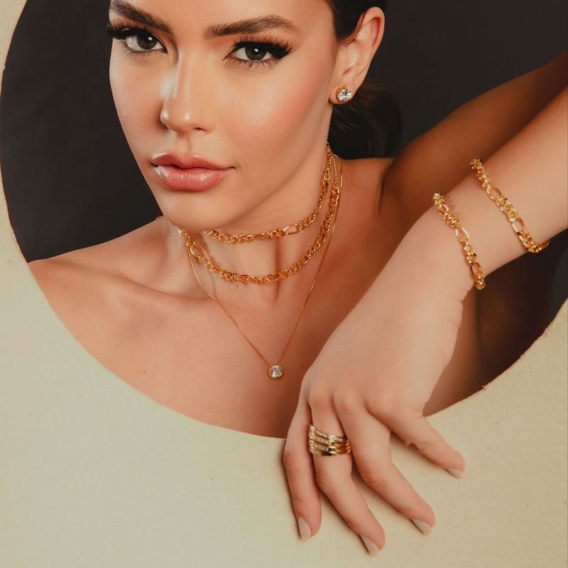 KIT TRIO BRINCO ZIRCONIA 6, 7, 8MM BANHADO A OURO 18K