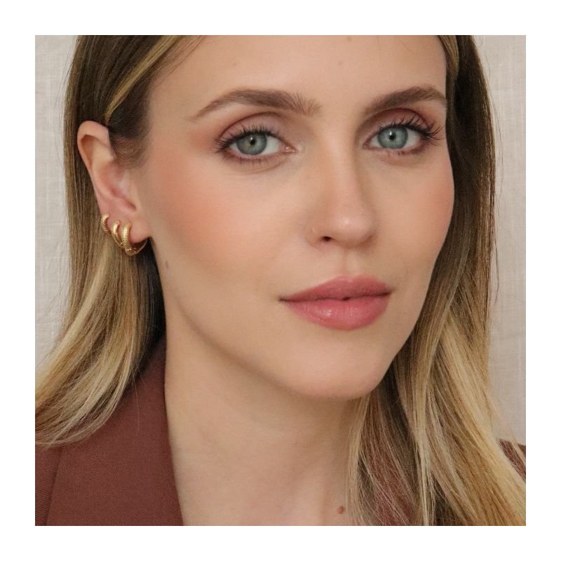 KIT TRIO DE ARGOLAS QUASE CORAÇÃO BANHADO A OURO 18K