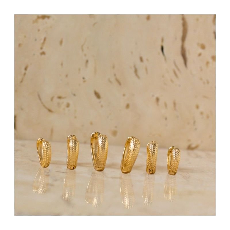 KIT TRIO DE ARGOLAS QUASE CORAÇÃO BANHADO A OURO 18K