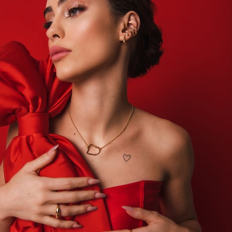 PIERCING 4 FIOS LISOS MODERN BANHADO A OURO 18K