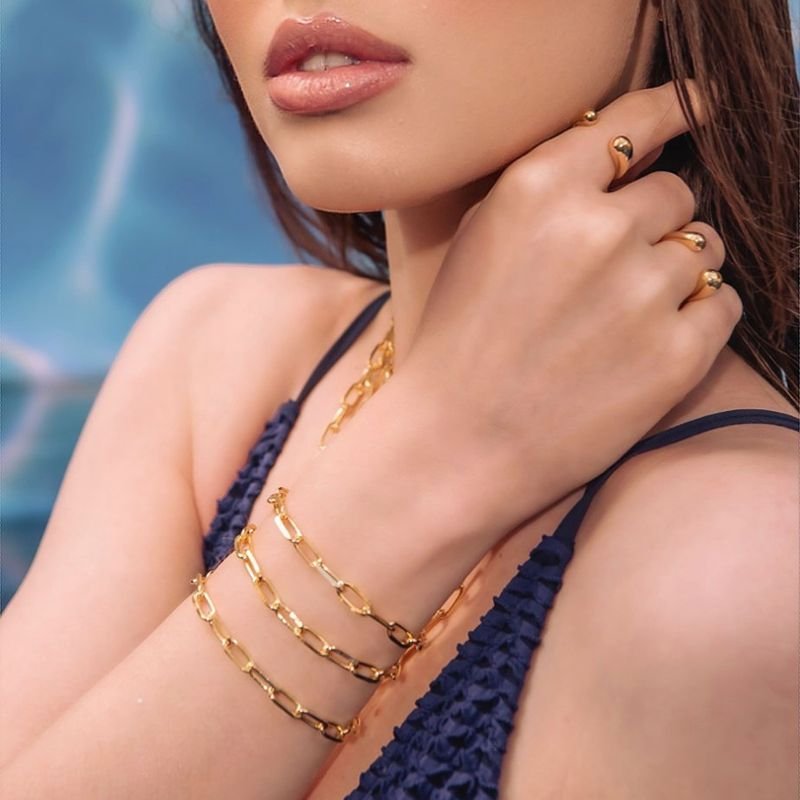 PULSEIRA CARTI GRANDE DOURADO FOLHEADO