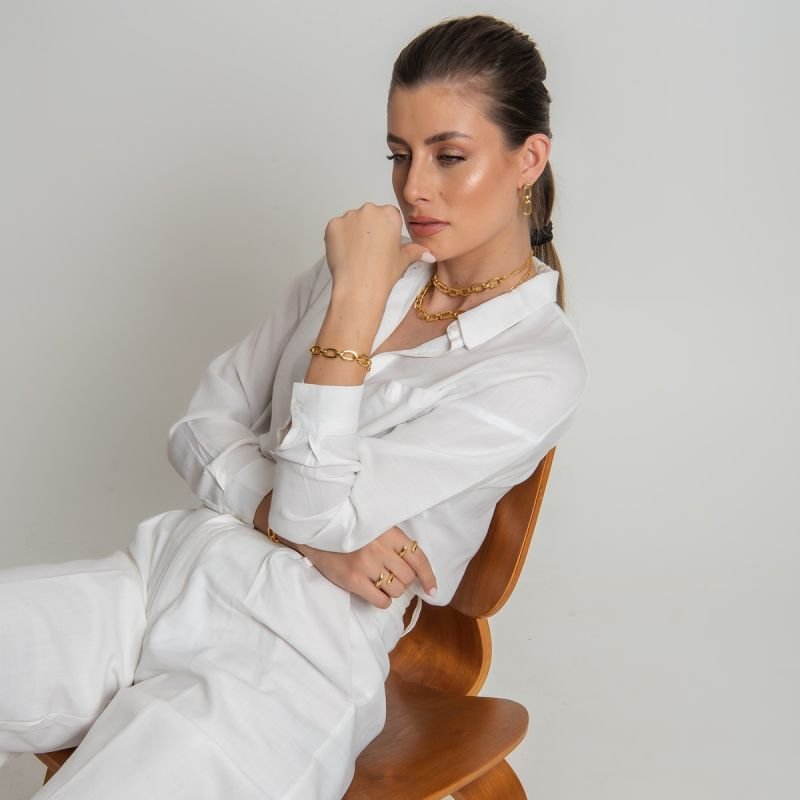 PULSEIRA CADEADO BANHADO A OURO 18K