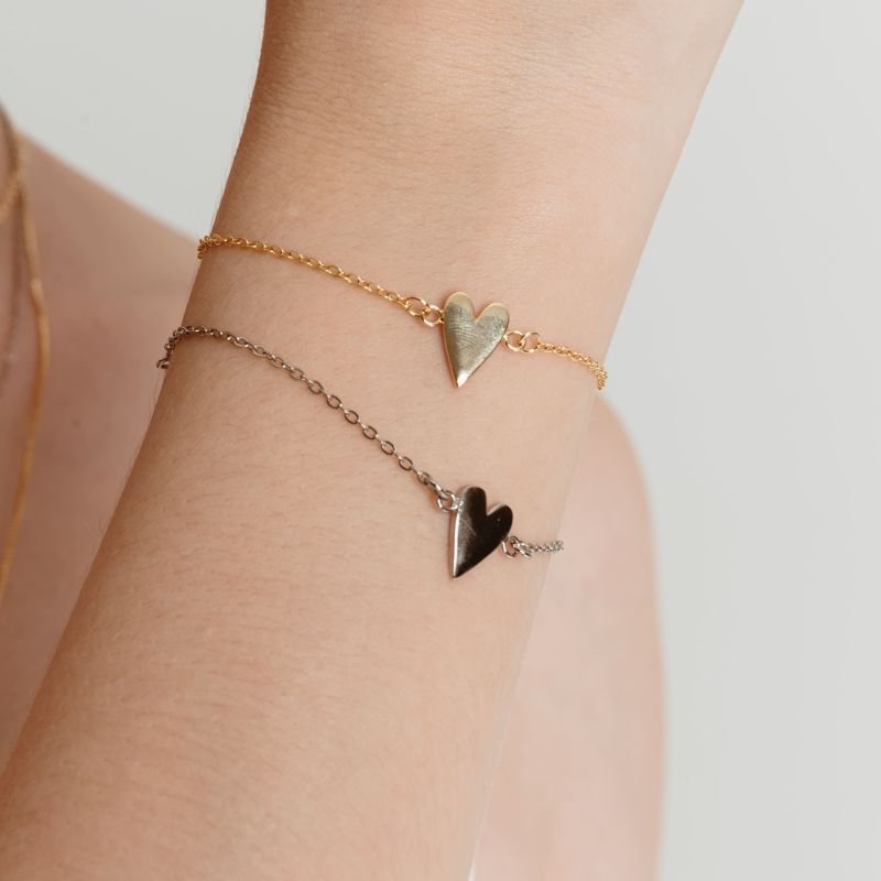 PULSEIRA CORAÇÃO MINI PRATEADO FOLHEADO