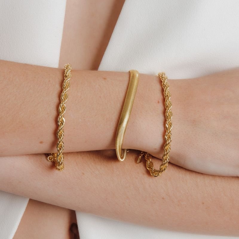 PULSEIRA CORDÃO BAIANO 5 MM BANHADO A OURO 18K