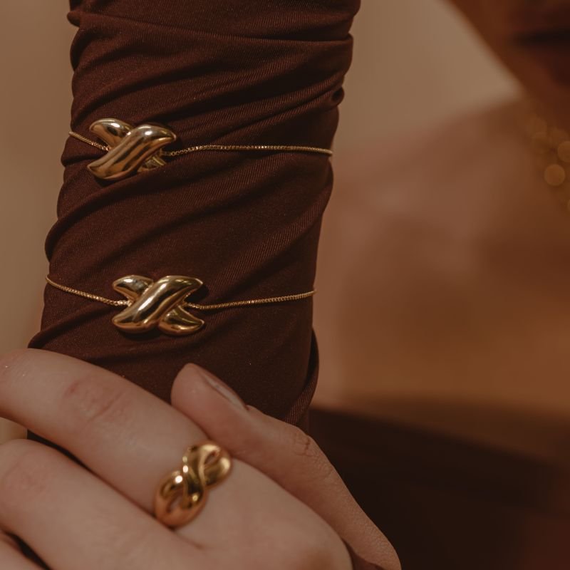 PULSEIRA DESIGN X BANHADO A OURO 18K NIVER8