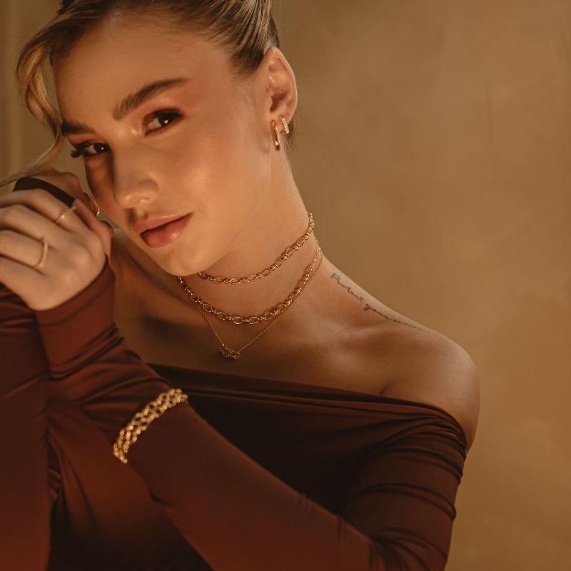 PULSEIRA ELOS EM LAÇOS DOURADO FOLHEADO