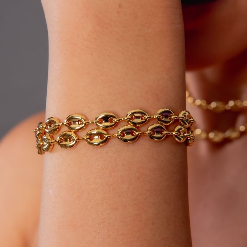 PULSEIRA SODA CAPS DOURADO FOLHEADO