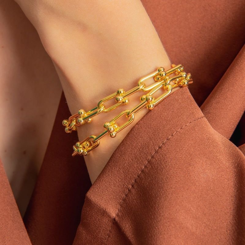 PULSEIRA ELOS INSPIRED TIFFA BANHADO A OURO 18K