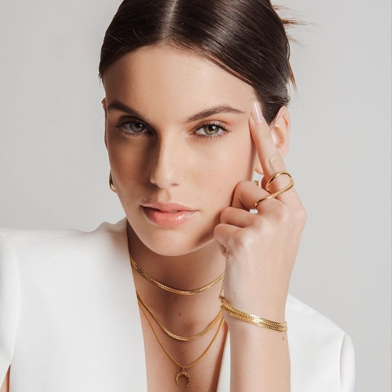 PULSEIRA ELOS JUSTOS 4MM DOURADO FOLHEADO