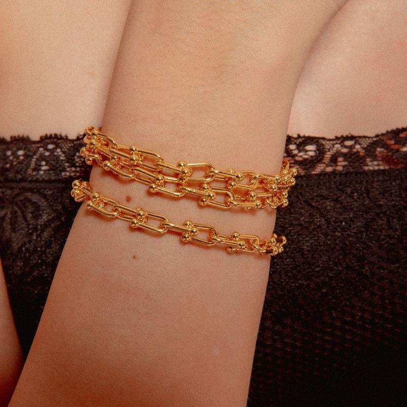 PULSEIRA ELOS TIFFA P DOURADO FOLHEADO