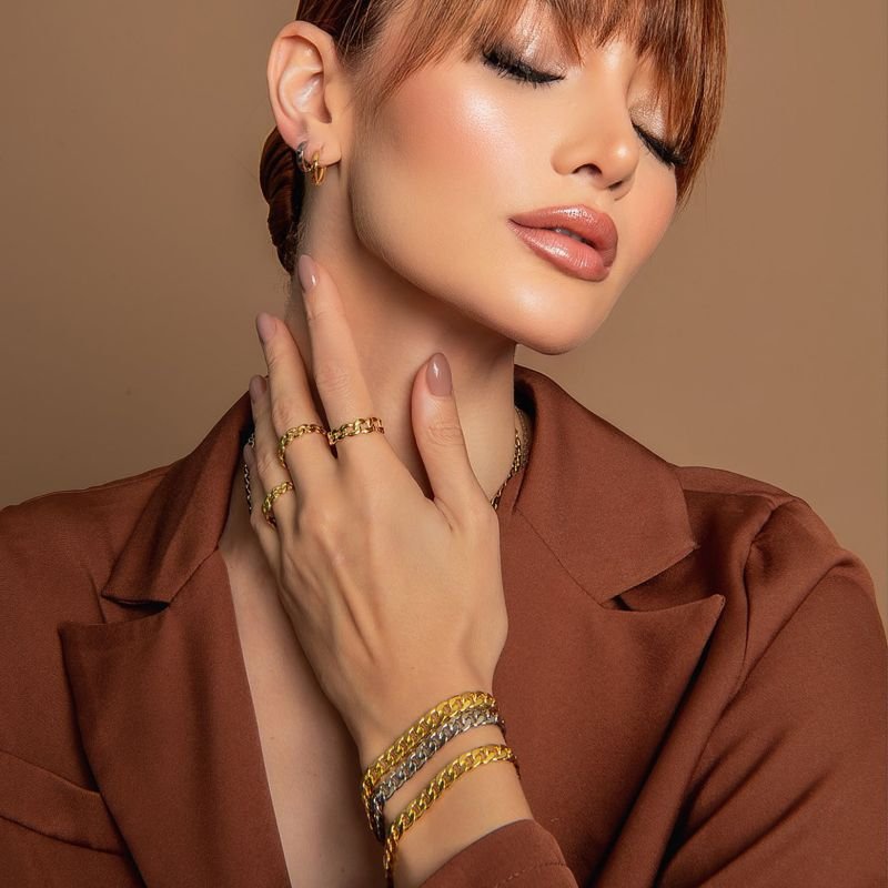 PULSEIRA ELOS TREND BANHADO A OURO 18K