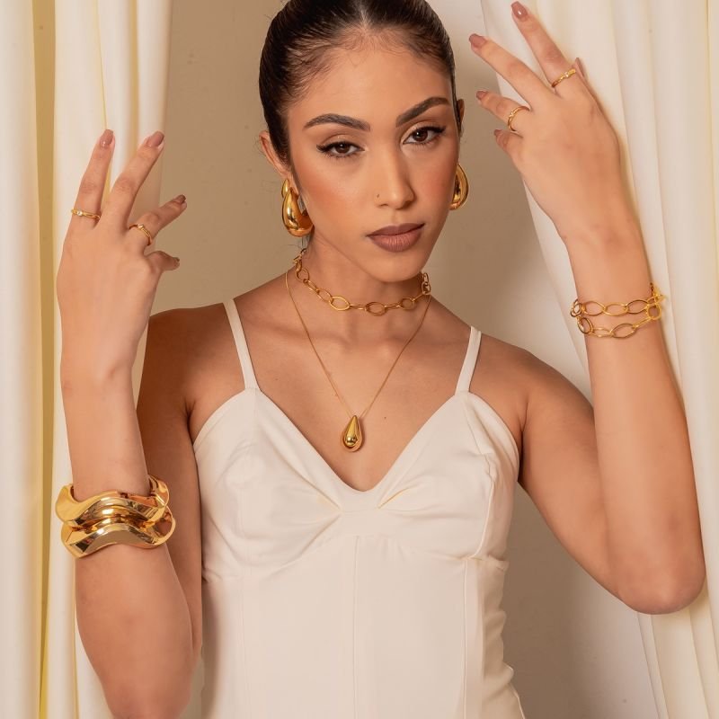 PULSEIRA FELICITAS DOURADO FOLHEADO