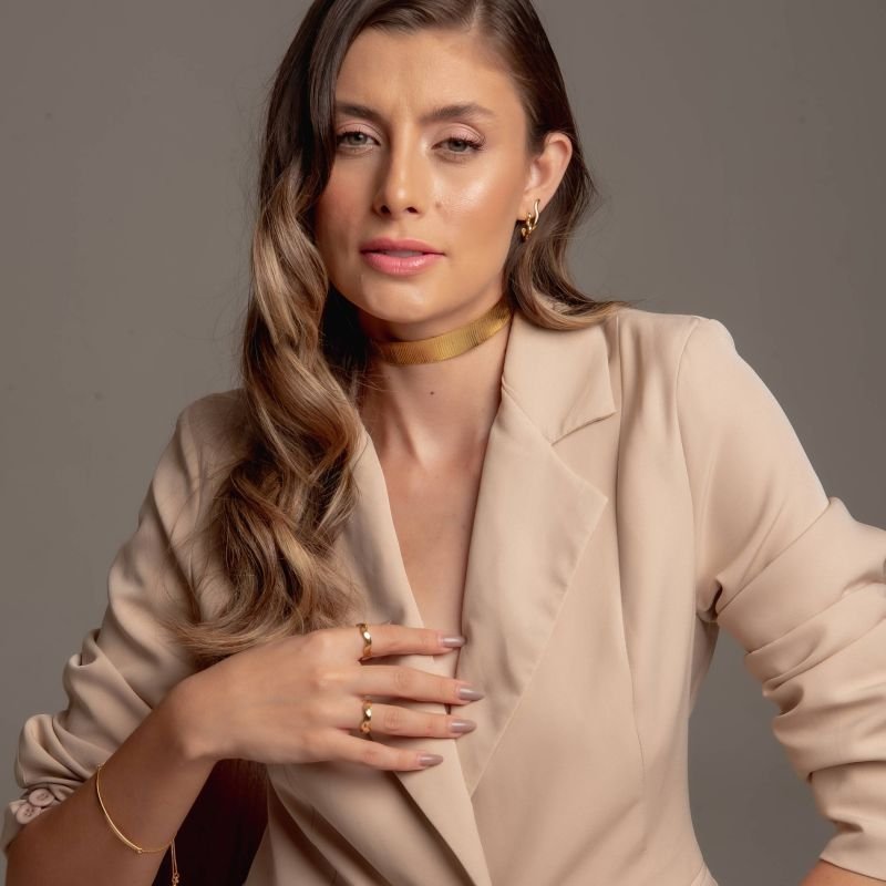 PULSEIRA GRAVATA LIV BANHADO A OURO 18K