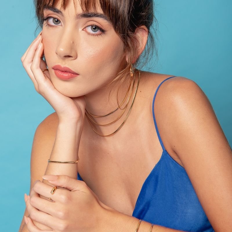 PULSEIRA LAMINADA FITA DOURADO FOLHEADO