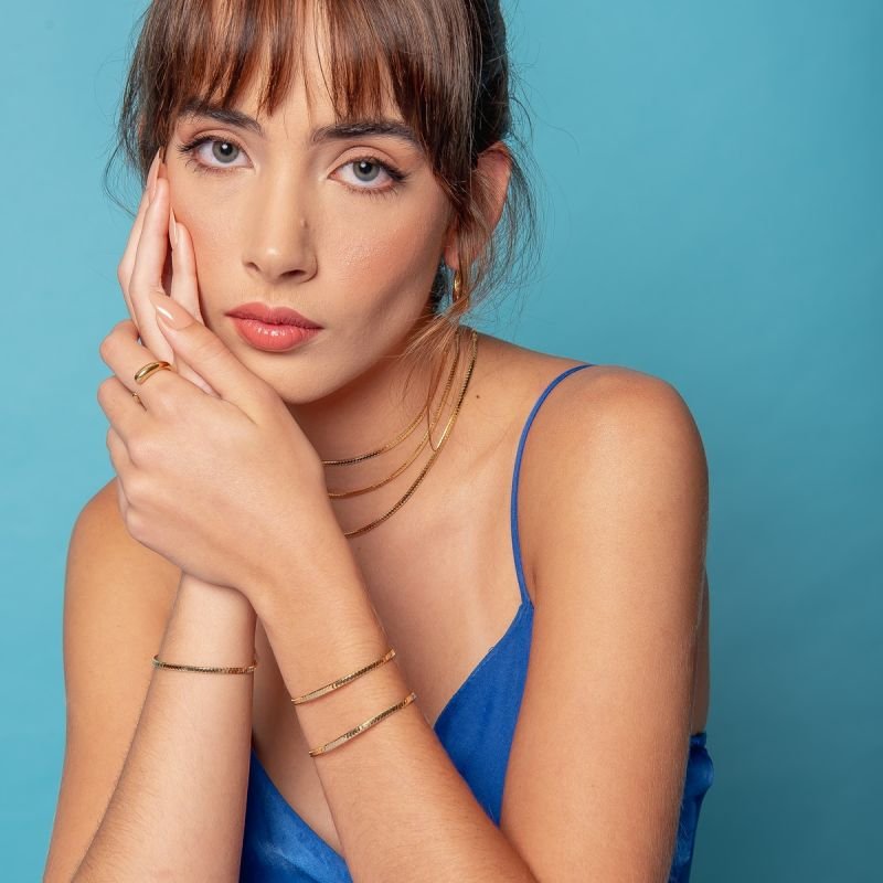 PULSEIRA LAMINADA FITA DOURADO FOLHEADO