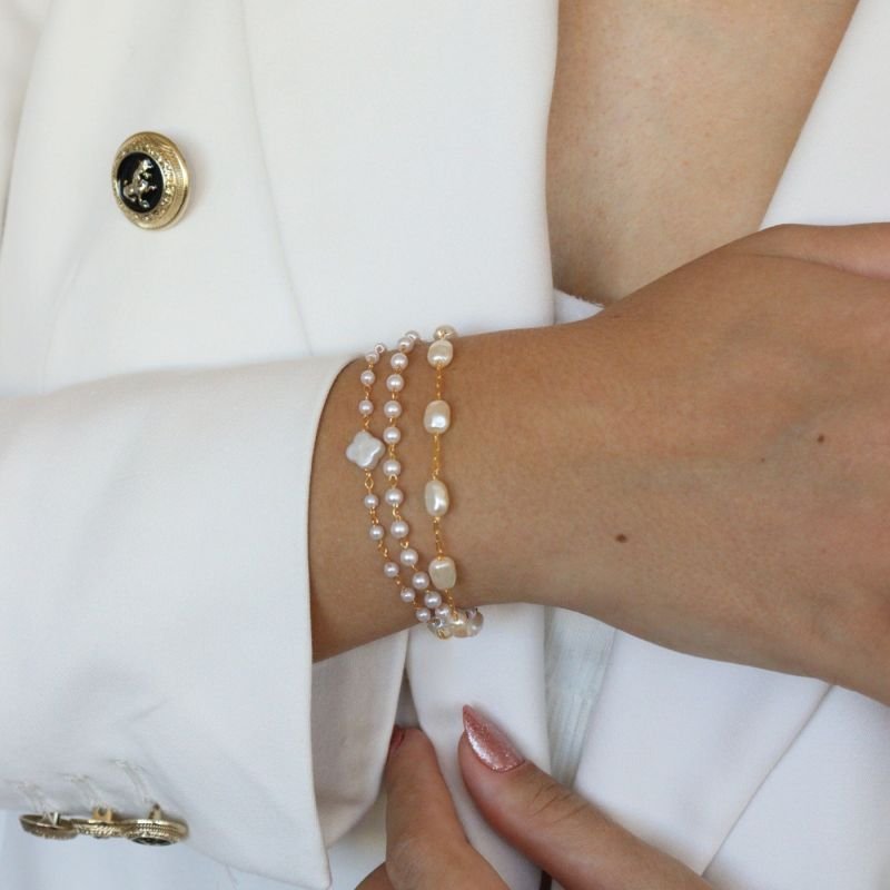 PULSEIRA MADRE PEROLAS P DOURADO FOLHEADO