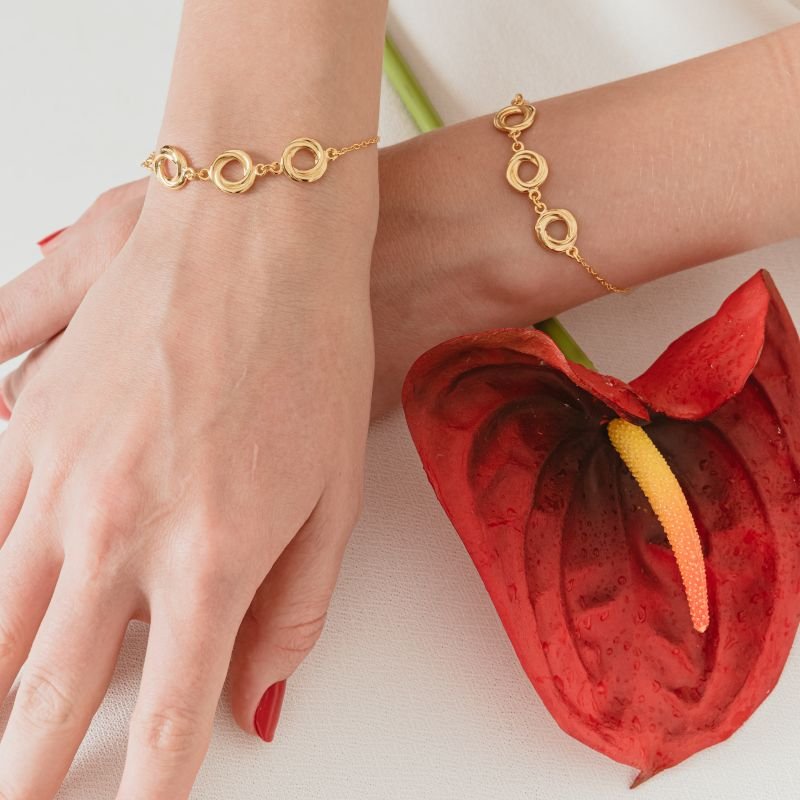 PULSEIRA NINHOS BANHADO A OURO 18K