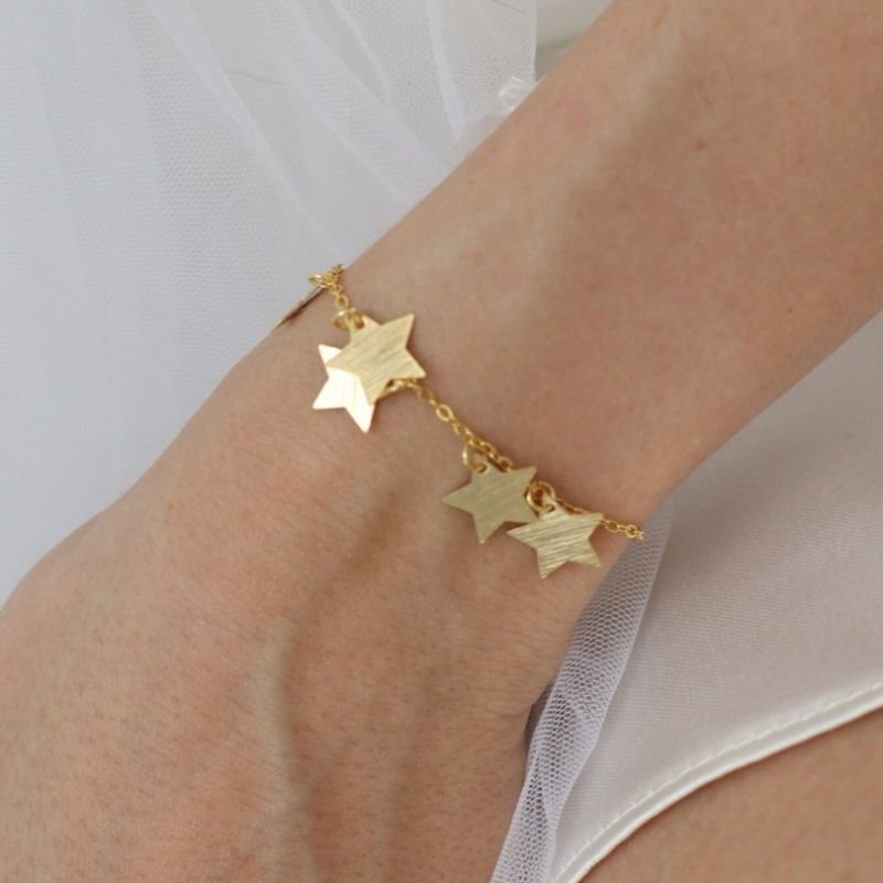 PULSEIRA NOITE ESTRELADA BANHADO A OURO 18K