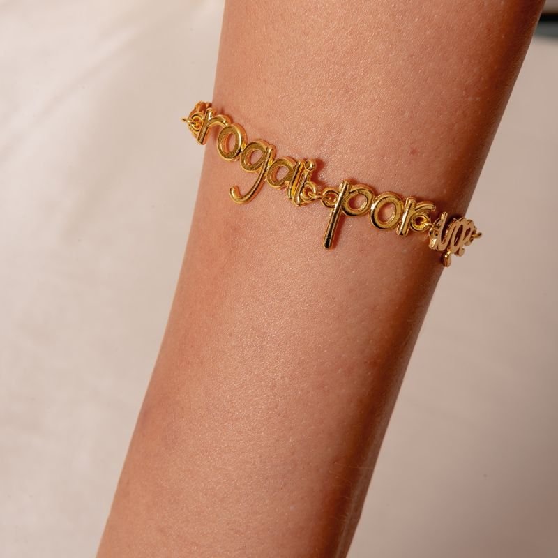 PULSEIRA PAI NOSSO DOURADO FOLHEADO