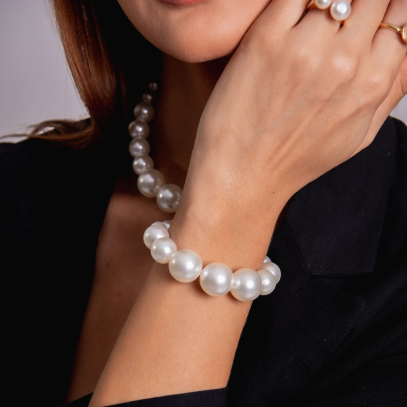 PULSEIRA PÉROLAS DEGRADE MAX DOURADO FOLHEADO