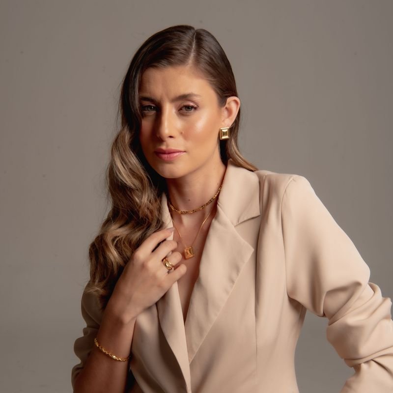 PULSEIRA QUADRADOS P DOURADO FOLHEADO