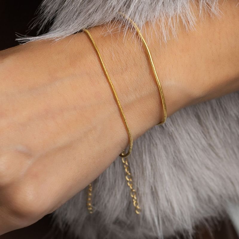 PULSEIRA RABO DE RATO BANHADA A OURO 18K