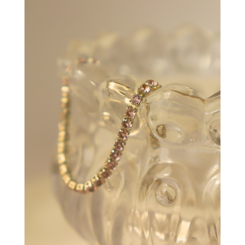 PULSEIRA RIVIERA ZIRCÔNIA ROSA 2,5MM PRATEADO