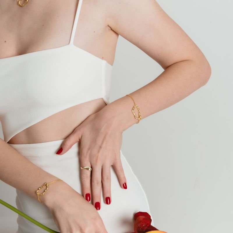 PULSEIRA ROCHA ORGANIC BANHADO A OURO 18K NIVER8